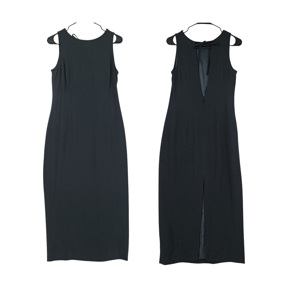 Vtg Episode Midi Dress 6 Black Sleeveless Cocktail‎ LBD Date Sexy Gothic Emo 90s